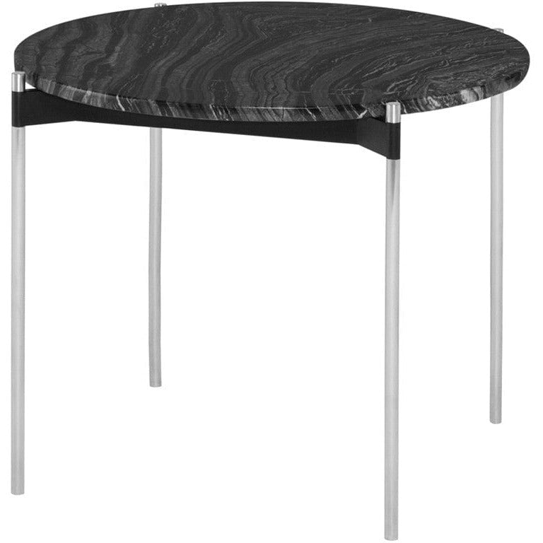 Bar Stool Gems Black wood vein marble / Brushed stainless Pixie Side Table
