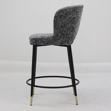 Elite Living Table & Bar Stools Camilla Counter Stool Fabric Taupe w/Black PU and Black Legs