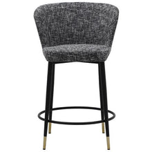 Elite Living Table & Bar Stools Camilla Counter Stool Fabric Taupe w/Black PU and Black Legs