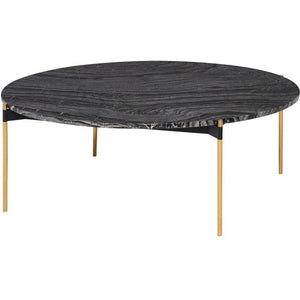 Nuevo COFFEE TABLE Black wood vein marble / Gold brushed Pixie Coffee Table