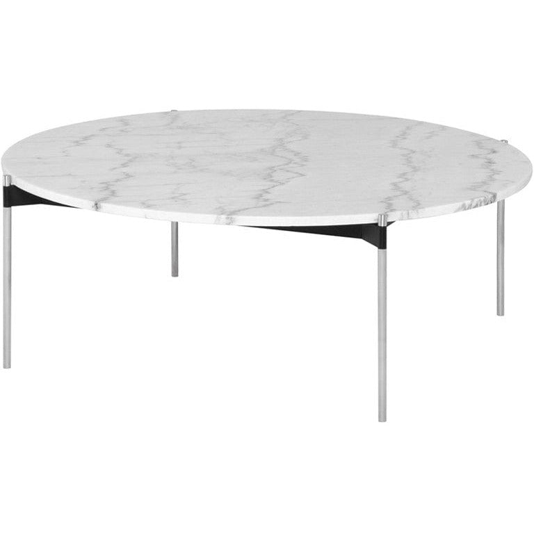 Nuevo COFFEE TABLE White marble / Brushed stainless Pixie Coffee Table