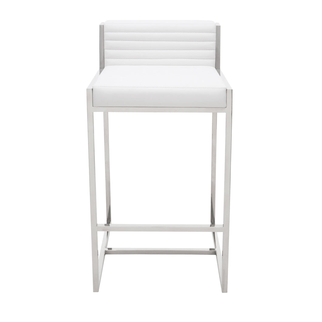 Nuevo Counter Stools Zola White Leather Counter Stool