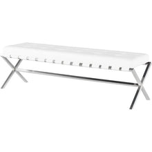 Nuevo Occasional Bench 59" White / Stainless Nuevo Auguste Occasional Bench